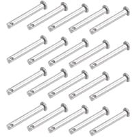 sourcing map Único Orificio Horquilla Pasadores - 5mm X 35mm Plana Cabeza 304 Acero Inoxidable Enlace Bisagra Pasador…